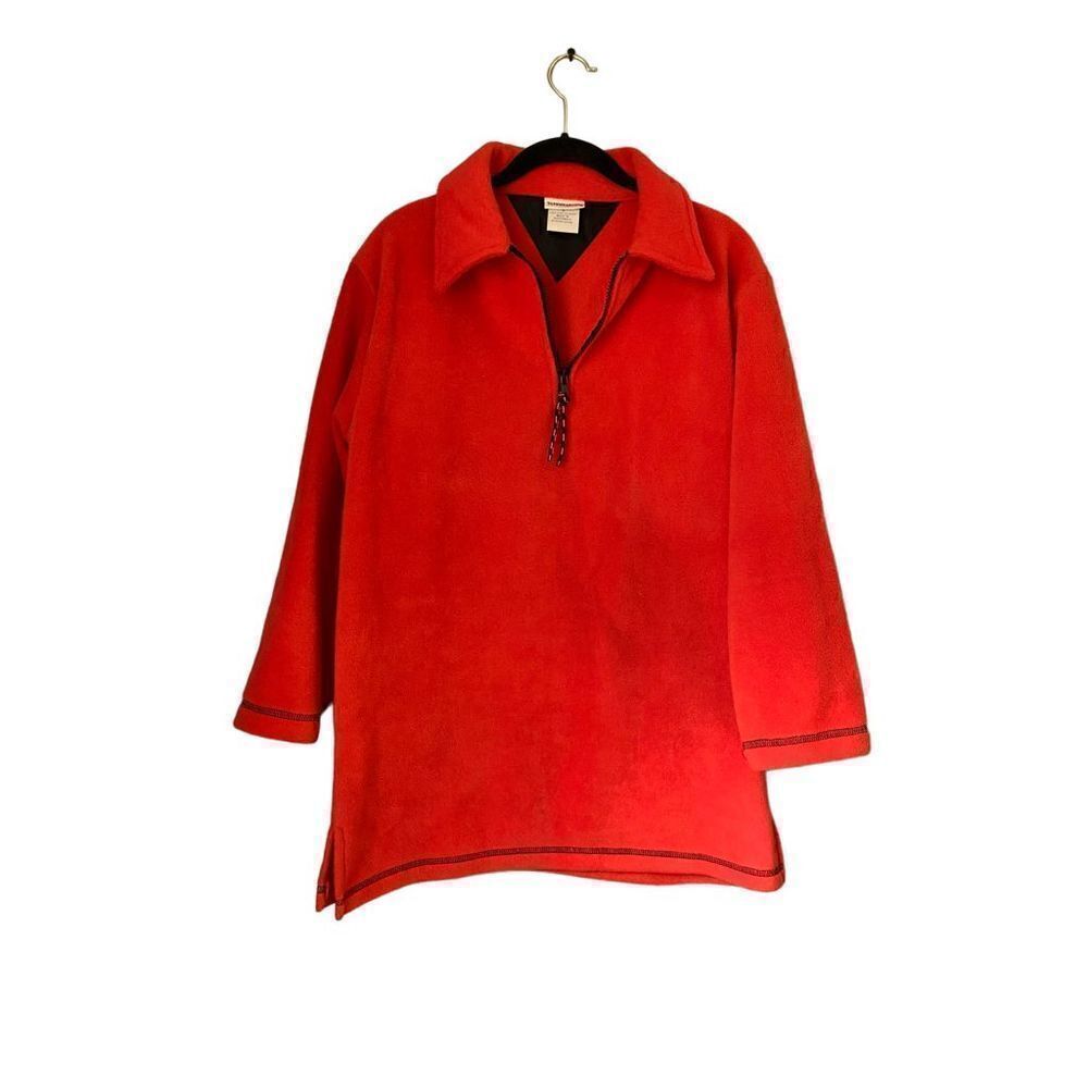 Tapemeasure woman’s orange 3/4 zip long sleeve fleece top size small